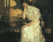 Girl Playing Solitaire - 弗兰克·本森